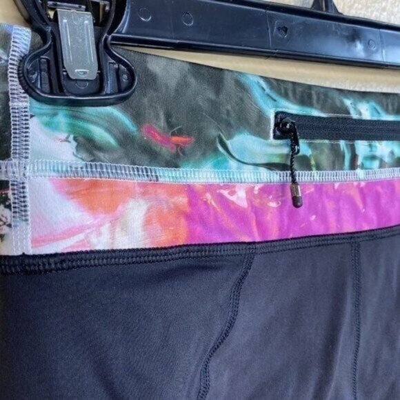 Lululemon Inspire Black Tight II Mesh Pigment Wave Waist 4 Cropped Leggings - Picture 6 of 9